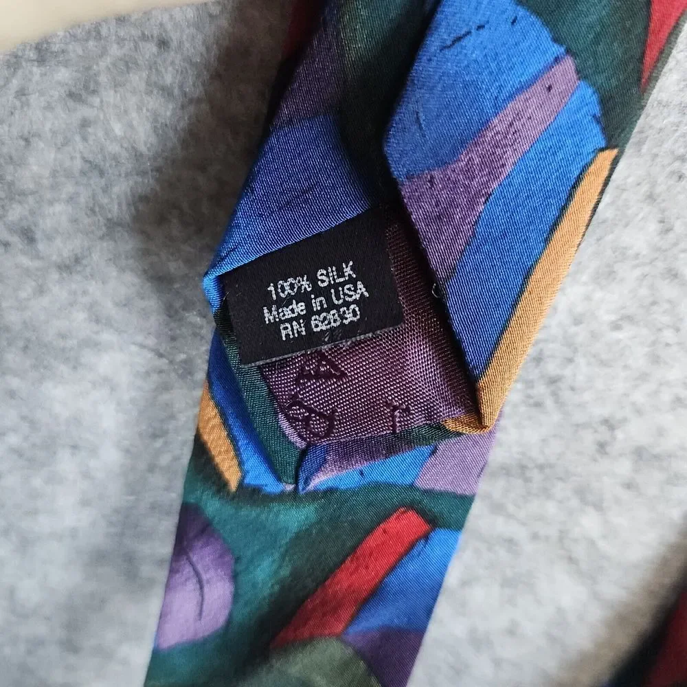 Jerry J Garcia Silk Neck Tie COLORFUL Abstract 57x4 Inches Grateful Dead Classic